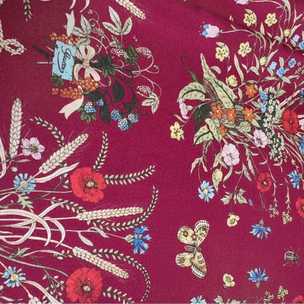 Gucci 100th Anniversary Large Floral Fringe Stole Scarf - Picture 5 of 10